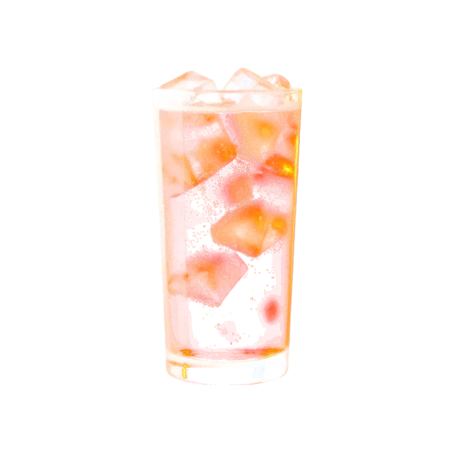 California Root Beer cocktail: sparkling medium brown root-beer-colored over ice in a highball glass