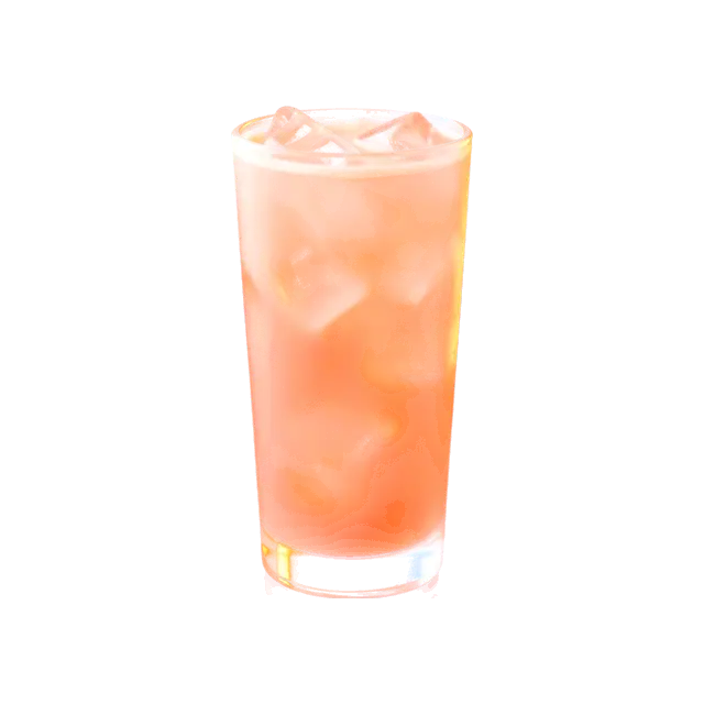 Malibu Twister cocktail: cloudy pink-orange drink over ice in a highball glass